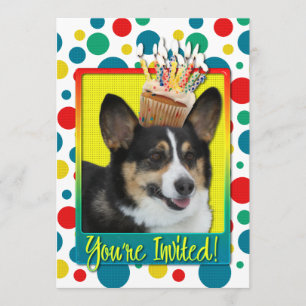 Cupcake de Convite - Corgi