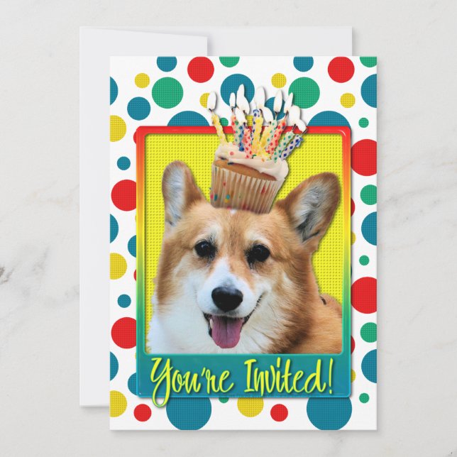 Cupcake de Convite - Corgi - Owen (Frente)