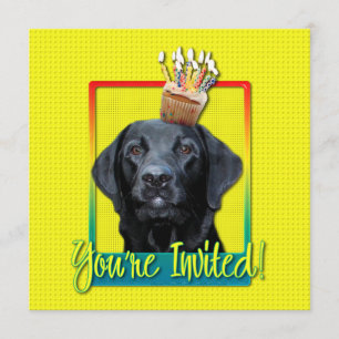 Cupcake de Convite - Labrador - Preto - Medidor