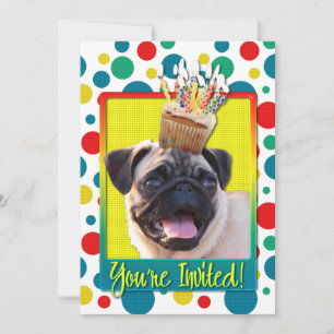 Cupcake de Convite - Pug