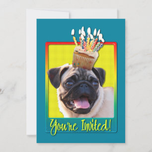 Cupcake de Convite - Pug