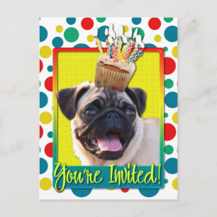 Cupcake de Convite - Pug