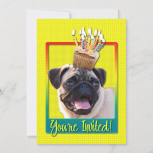 Cupcake de Convite - Pug