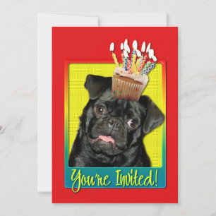 Cupcake de Convite - Pug - Ruffy