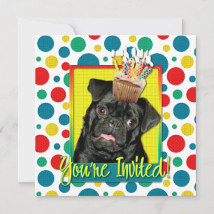 Cupcake de Convite - Pug - Ruffy