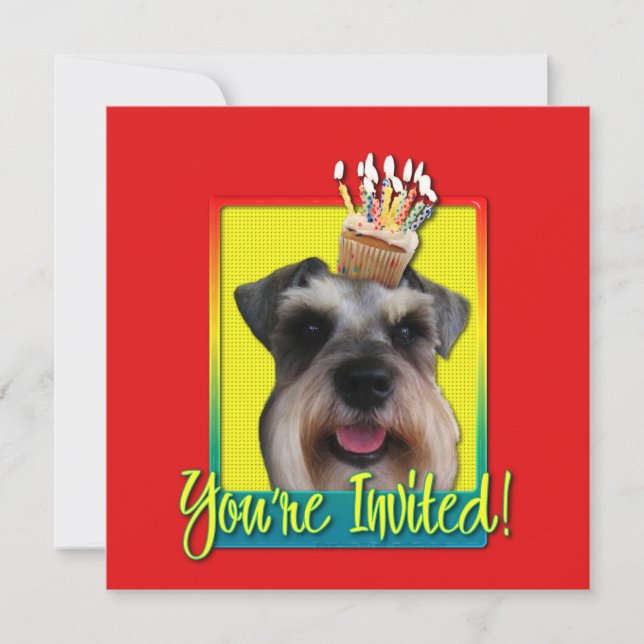 Cupcake de Convite - Schnauzer (Frente)