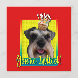 Cupcake de Convite - Schnauzer