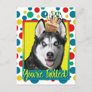 Cupcake de Convite - Siberian Husky