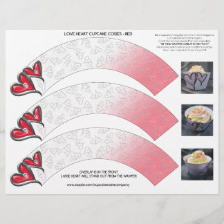 Cupcake de Corações de Amor - Vermelho