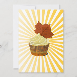 Cupcake de outono com padrão de linha explosiva