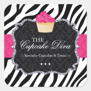 Cupcake de Zebra Sassy - Adesivos