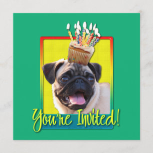 Cupcake do convite - Pug