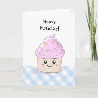 Cupcake doce - cartão do feliz aniversario