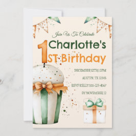 Cupcake e presente de primeiro aniversario de Core