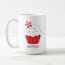 Cupcake Fofo Personalizado Caneca de Natal