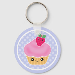 Cupcake Kawaii Strawberry Chaveiro
