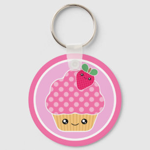 Cupcake Kawaii Strawberry Chaveiro