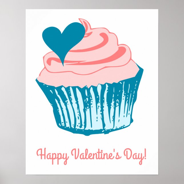 Cupcake Love Custom Text poster (Frente)