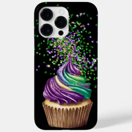 CUPCAKE MARDI GRAS MARDI PURPER & GREEN WATERCOLOR