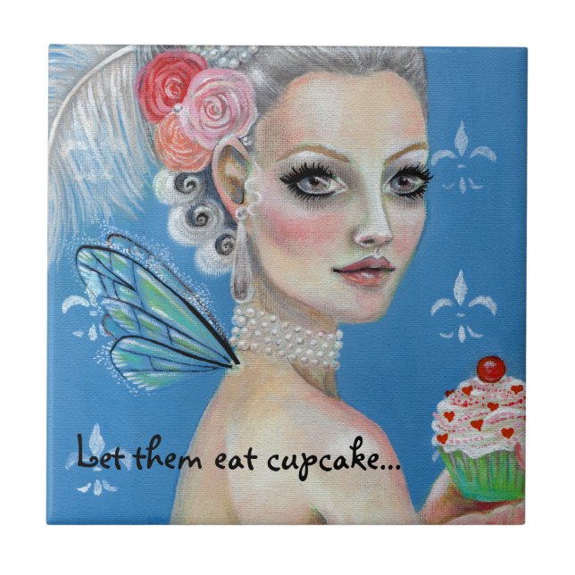 Cupcake Marie Antonieta Azulejo Queen (Frente)