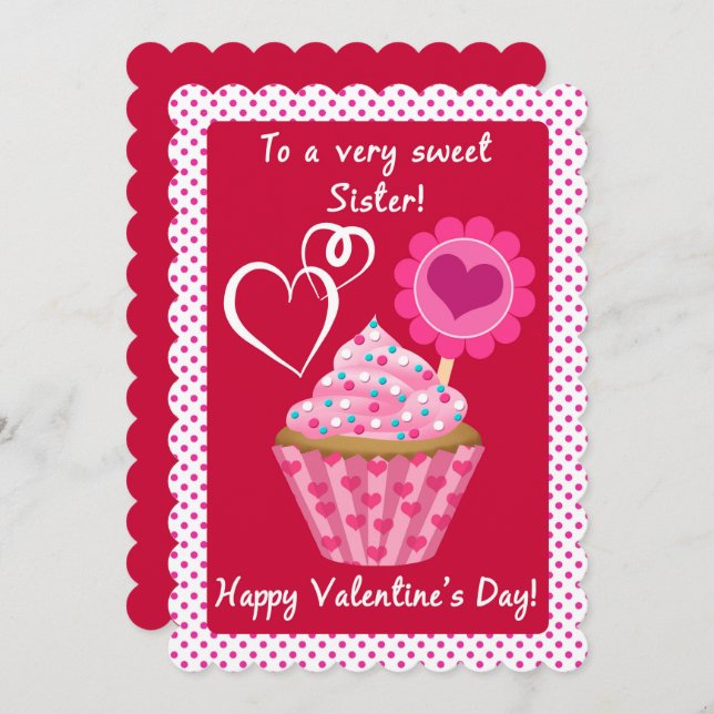 Cupcake namorados para irmã mais doce (Frente/Verso)