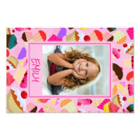 Cupcake Rosa Brilhante - Foto Personalizada