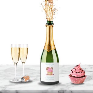 Cupcake Rosa Com Agradecimento Para Chá de Bebê de