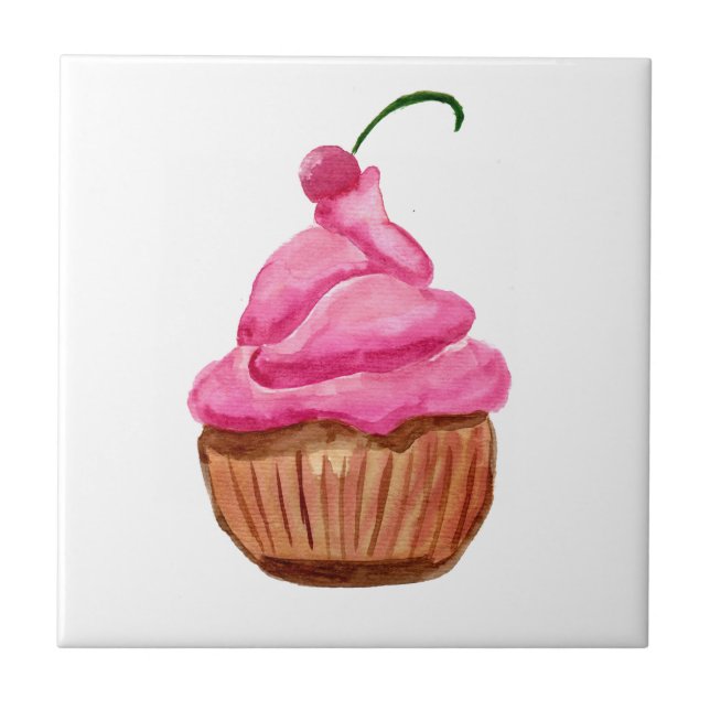 Cupcake rosa com cereja (Frente)