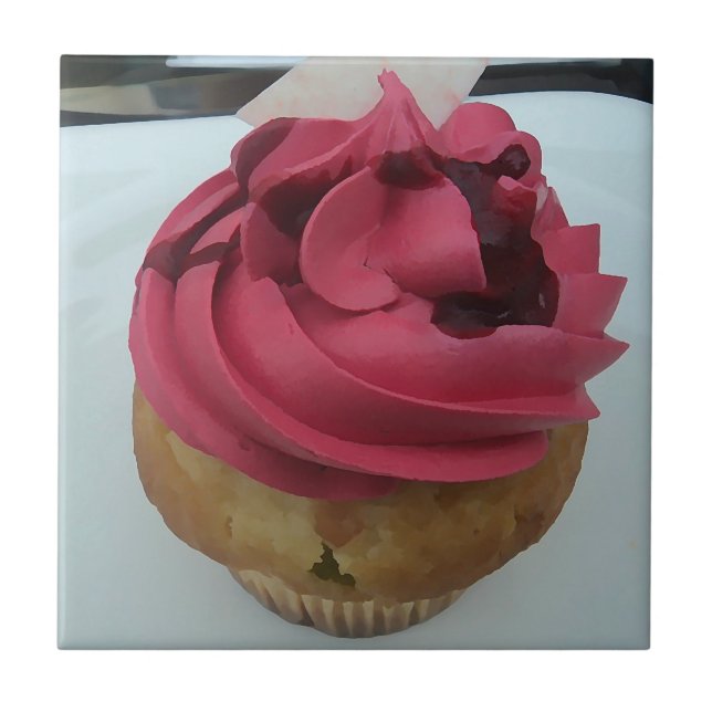 Cupcake rosa-quente - pintura (Frente)