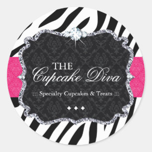 Cupcake Sassy da zebra - etiquetas de