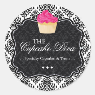 Cupcake Sassy do damasco - etiquetas de