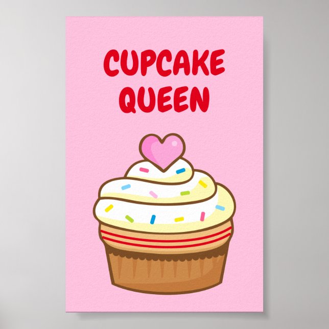 Cupcake Sinal de NOME de banho da Rainha poster (Frente)