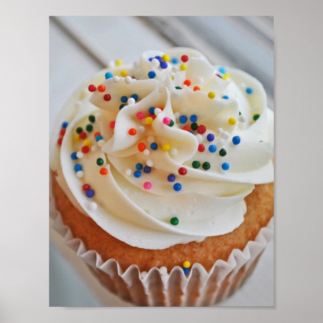 Cupcake Vanilla Fotografia l Impressão (Frente)