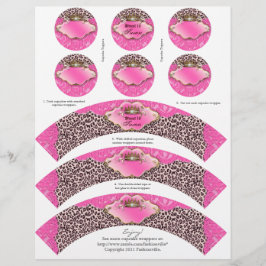 Cupcakes Apagamento de Zebra-Coroa-Leopardo com To