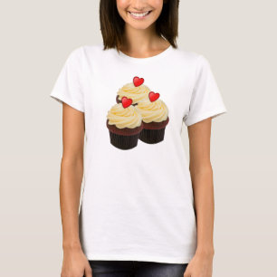 Cupcakes de veludo vermelho camiseta