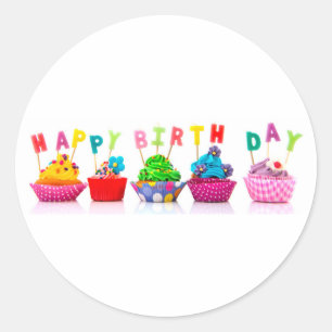 Cupcakes do feliz aniversario - etiquetas do