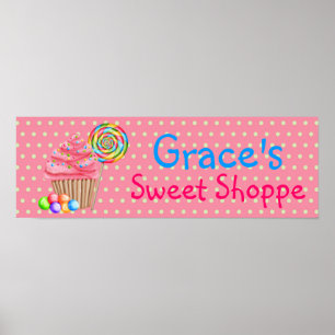 Cupcakes doces Poster de faixa doce de compra