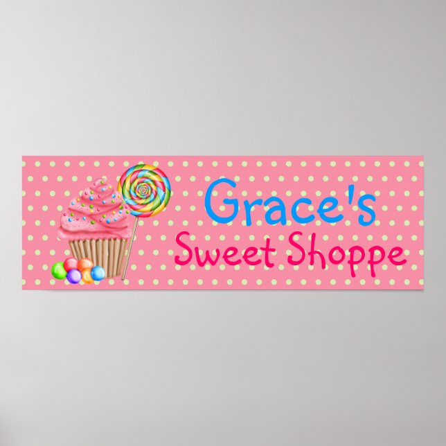 Cupcakes doces Poster de faixa doce de compra (Frente)