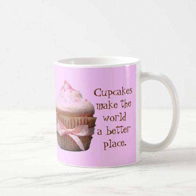 Cupcakes fazem do mundo um lugar melhor. Caneca (Direita)