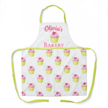 Cupcakes rosa e verde Nome da padaria personalizad