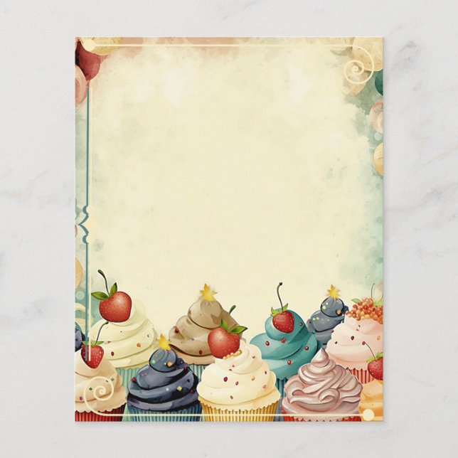 Cupcakes Scrapbook Paper (Frente)