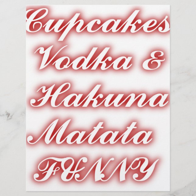 Cupcakes vermelhos Vodka Hakuna Matata FUNNY. (Frente)