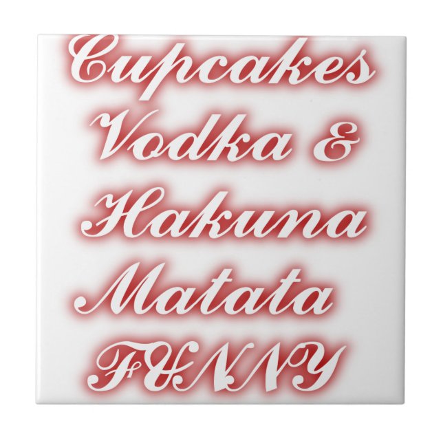 Cupcakes vermelhos Vodka Hakuna Matata FUNNY. (Frente)
