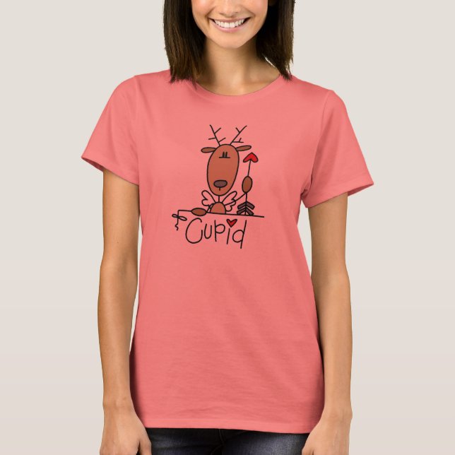 Cupid Reindeer Camisetas e presentes de Natal (Frente)