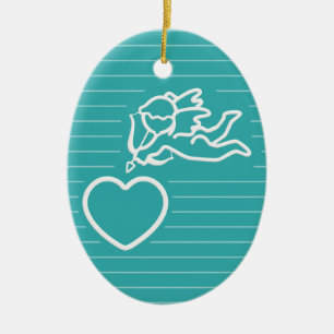 Cupido Gira ornamento de dupla face personalizado