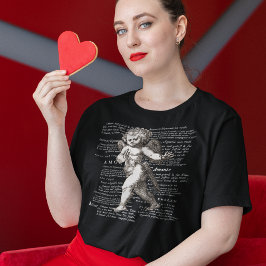 Cupido no Amor Camiseta Romântica Vintage