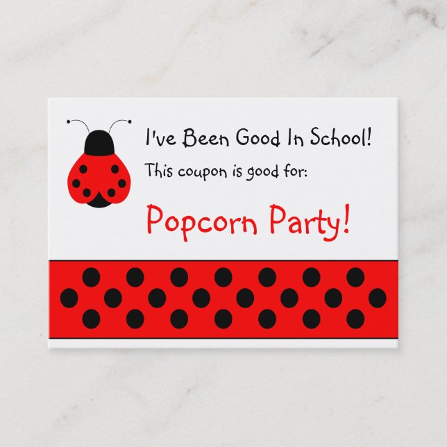 Cupom da escola Ladybug (Frente)