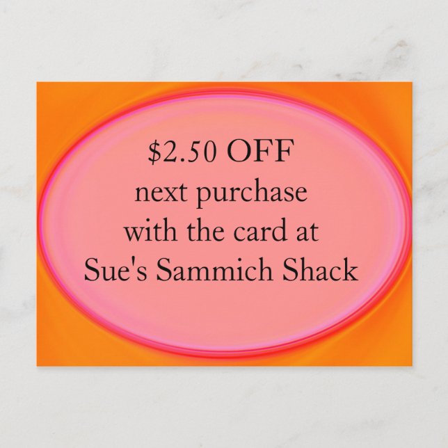 cupom de cartão de desconto (Frente)