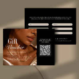 Cupom de Presente de Beleza com QR Code Moderno