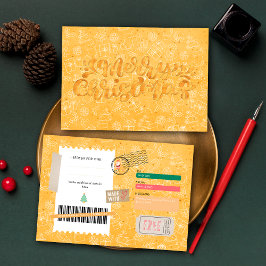 Cupom de Presente de Natal com Estampa Laranja de